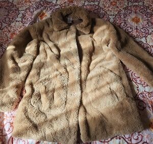 Nordstrom Kids Tan Faux Fur Pea Coat